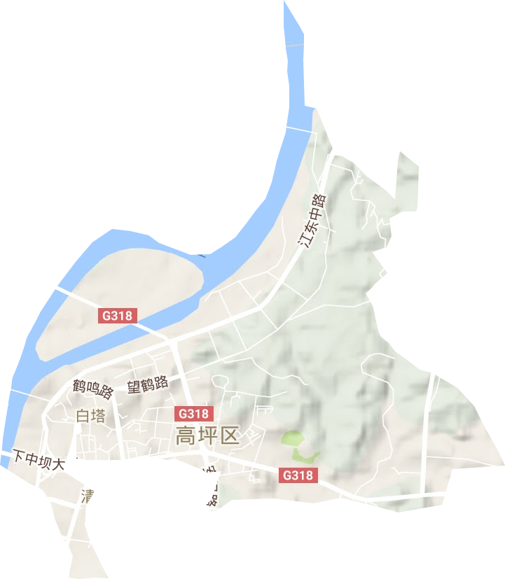 白塔街道地形圖