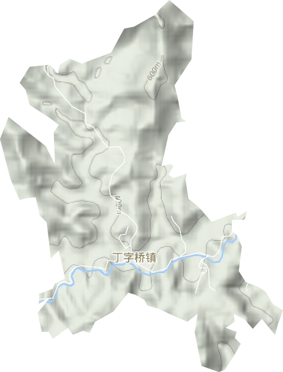 丁字橋鎮(zhèn)地形圖