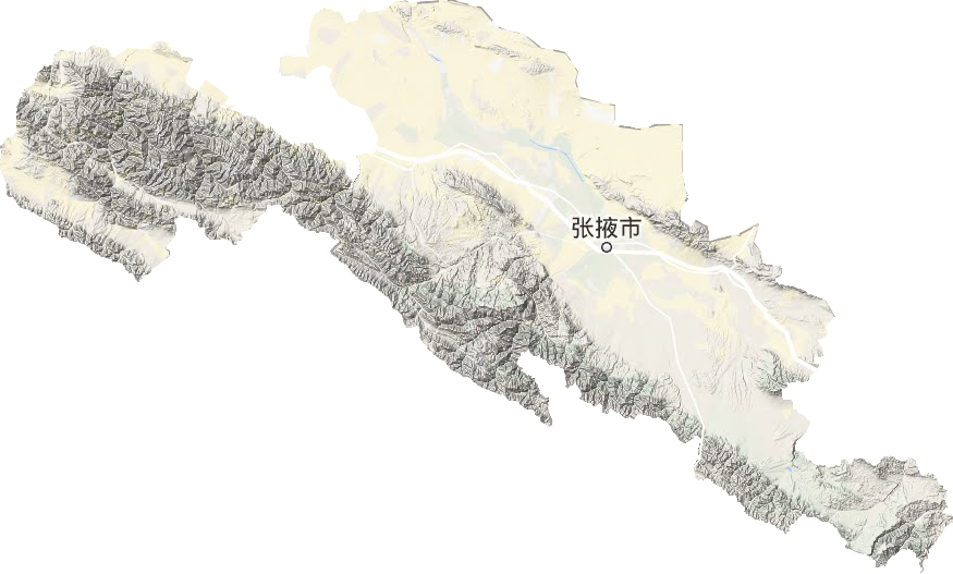 張掖市地形圖
