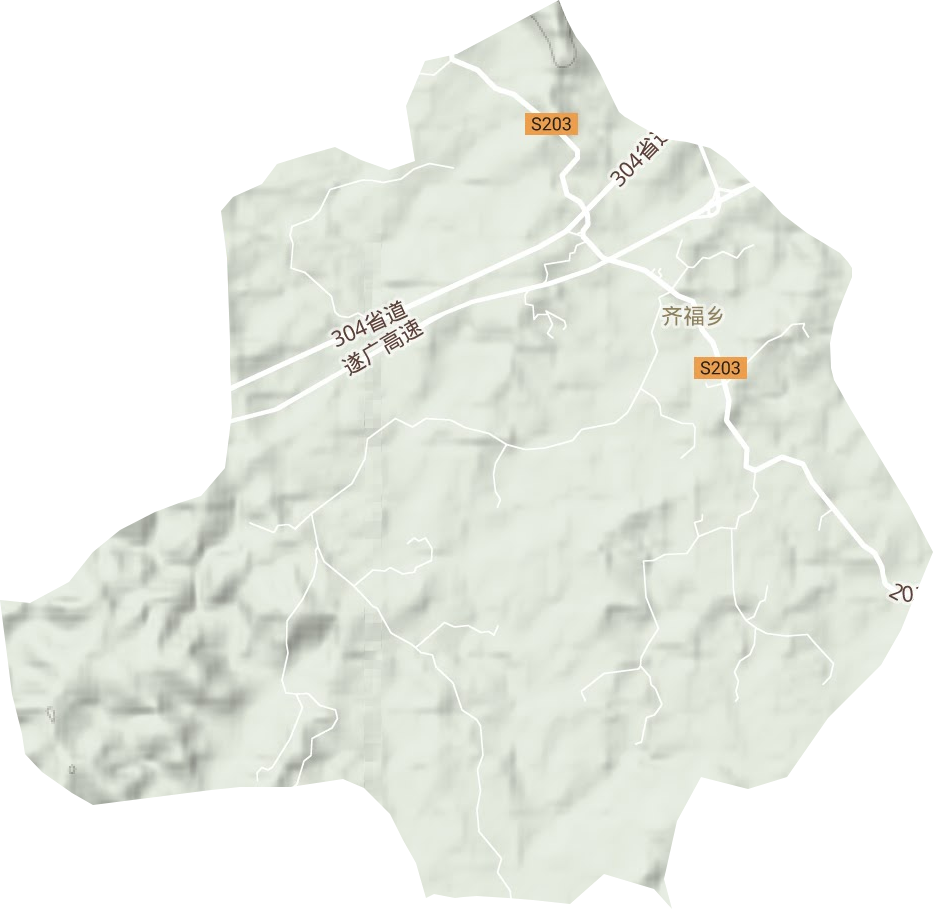 齊福鄉(xiāng)地形圖