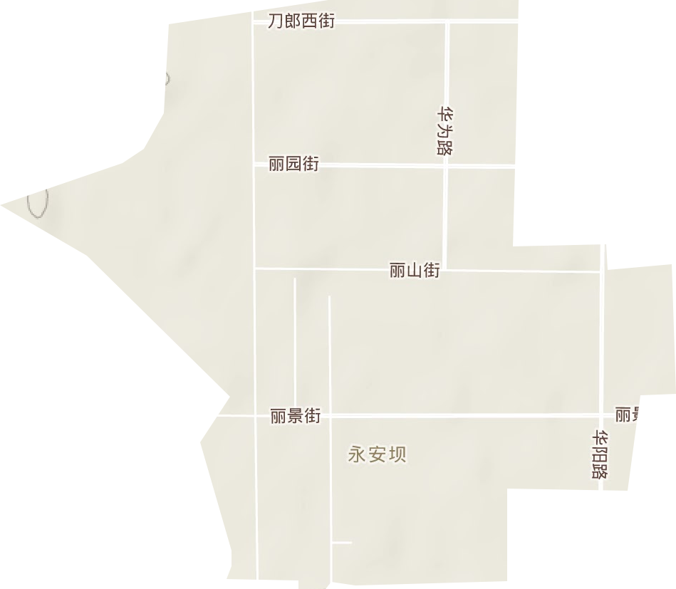 永安壩街道地形圖