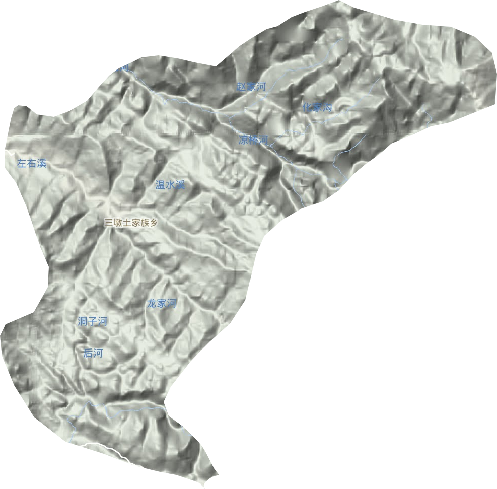 三墩土家族鄉(xiāng)地形圖