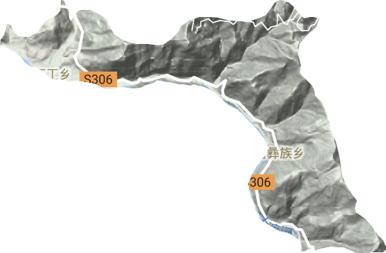 順河彝族鄉地形圖