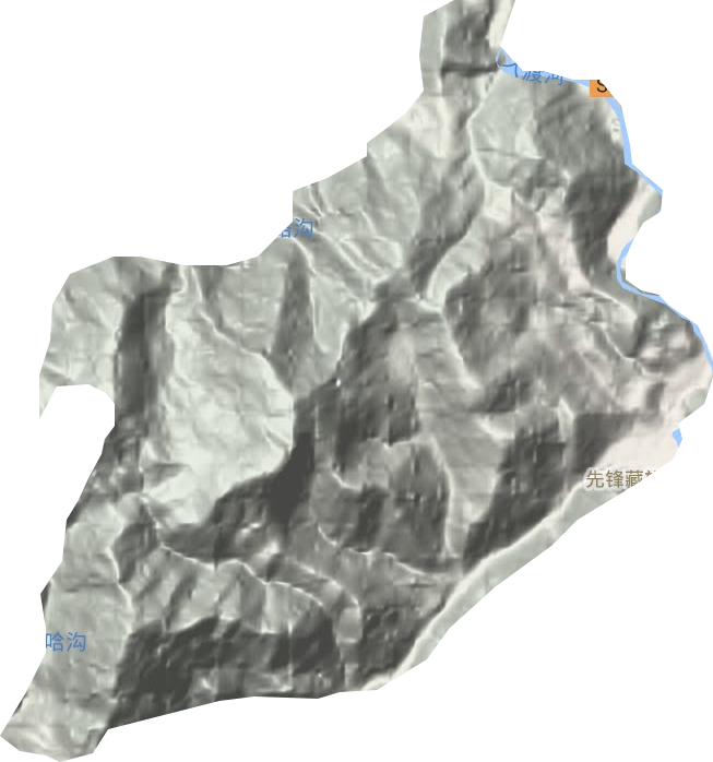 先鋒藏族鄉地形圖