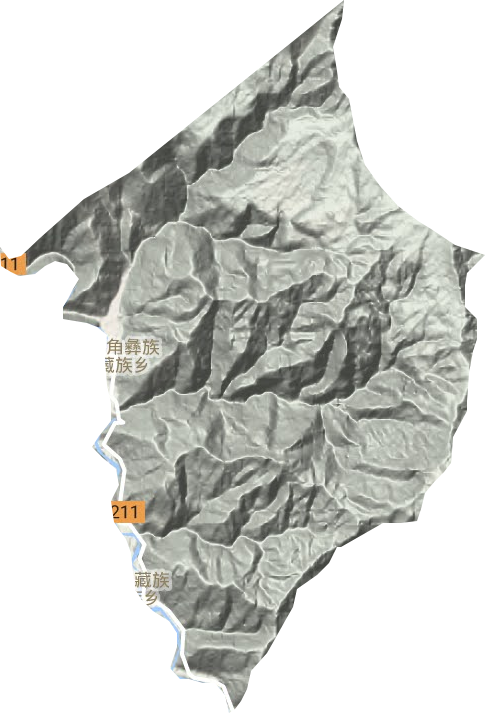 挖角彝族藏族鄉地形圖