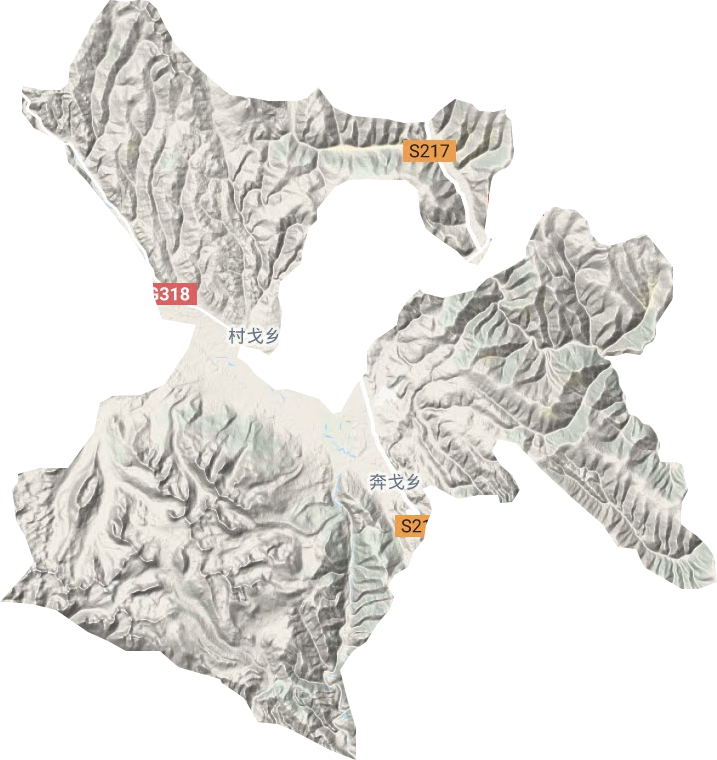 奔戈鄉地形圖
