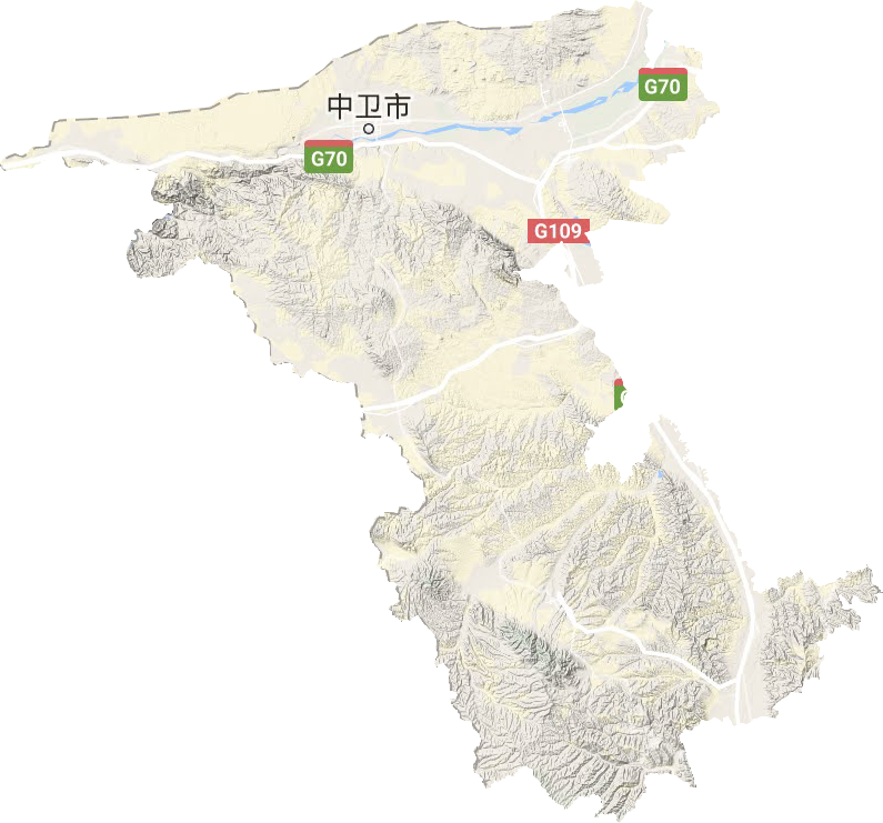 中衛(wèi)市地形圖