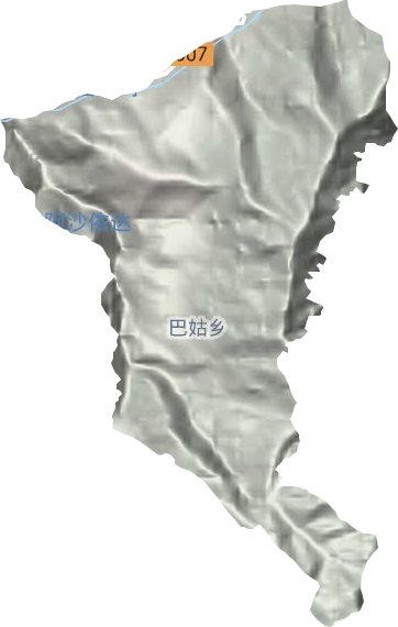 巴姑鄉地形圖
