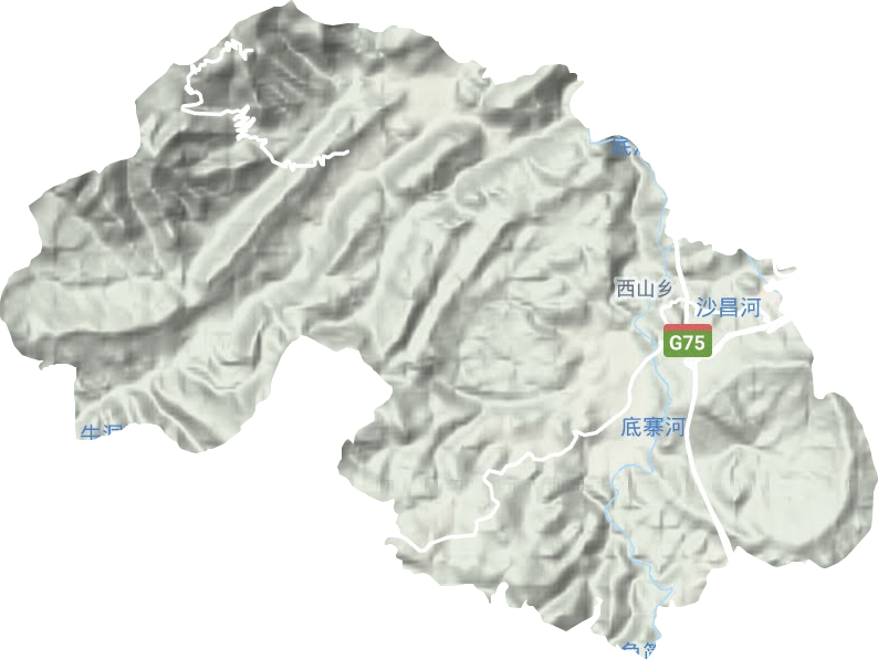 西山鎮(zhèn)地形圖