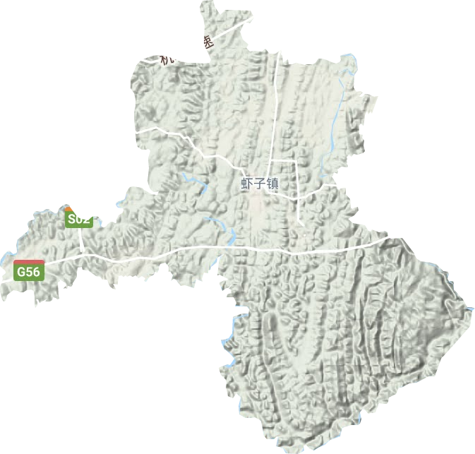 蝦子鎮地形圖