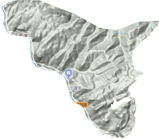 沙灘鄉(xiāng)地形圖