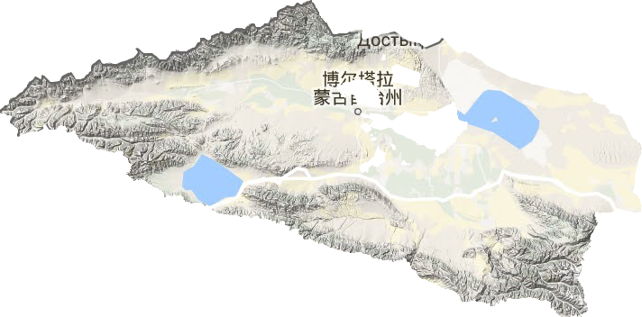 博爾塔拉蒙古自治州地形圖