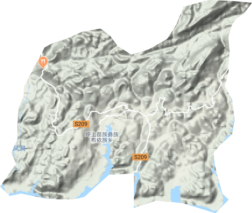 坪上苗族彝族布依族鄉(xiāng)地形圖