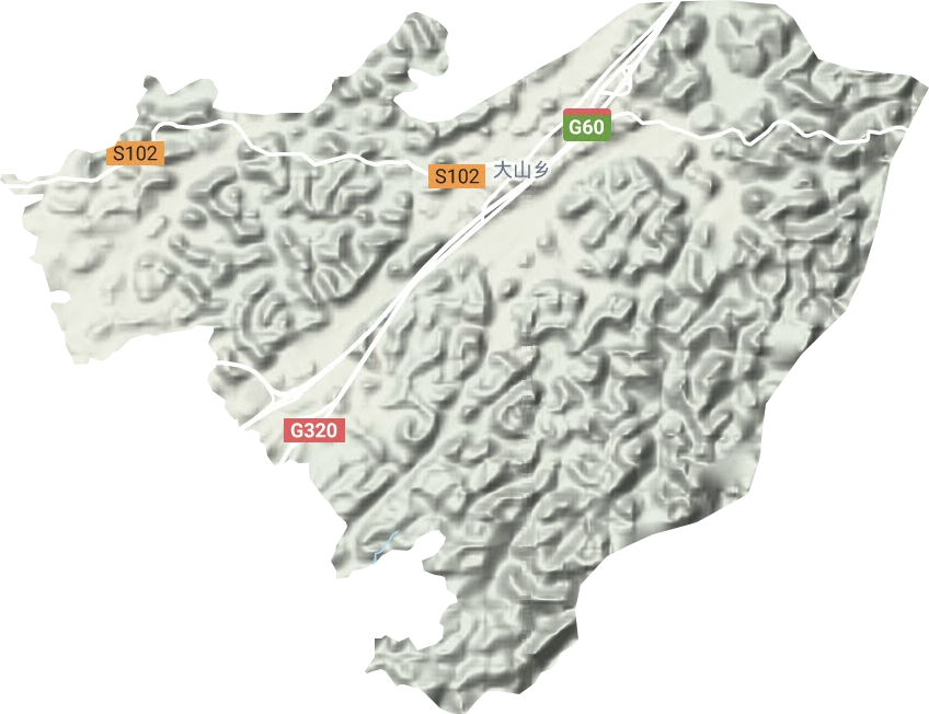 大山鎮(zhèn)地形圖