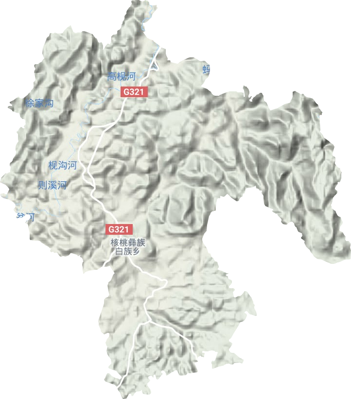 核桃鄉(xiāng)地形圖