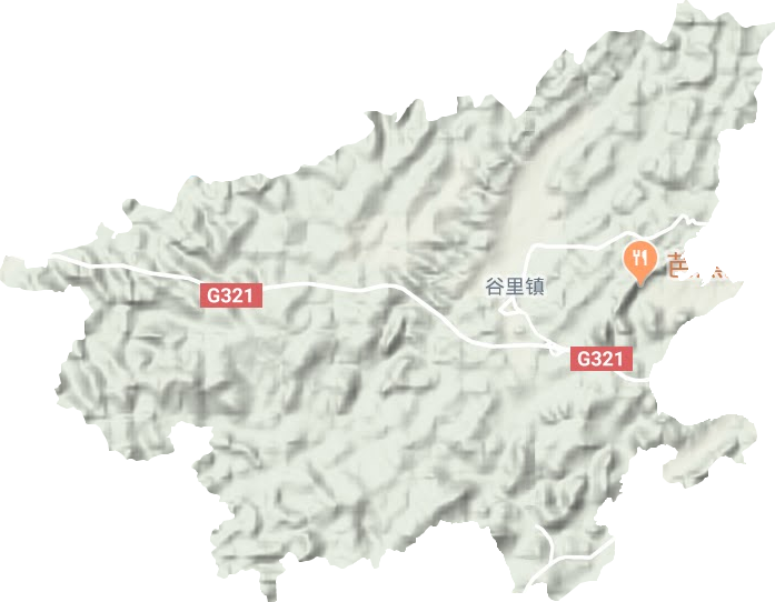 谷里鎮(zhèn)地形圖