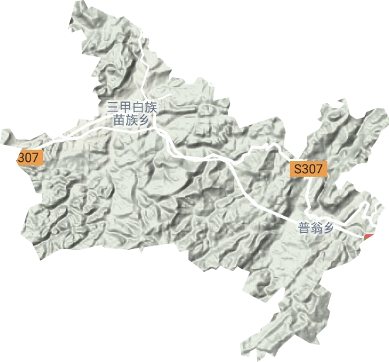 三甲街道地形圖