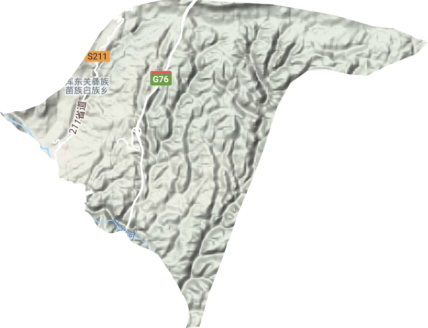 厙東關(guān)鄉(xiāng)地形圖