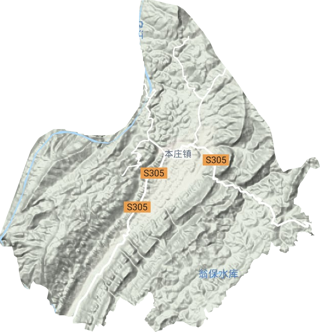 本莊鎮(zhèn)地形圖