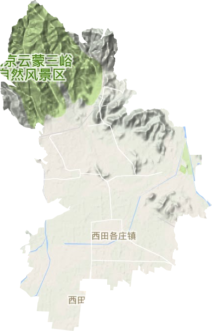 西田各莊鎮(zhèn)地形圖