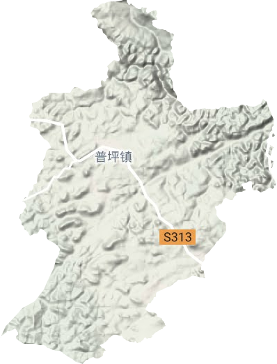 普坪鎮地形圖