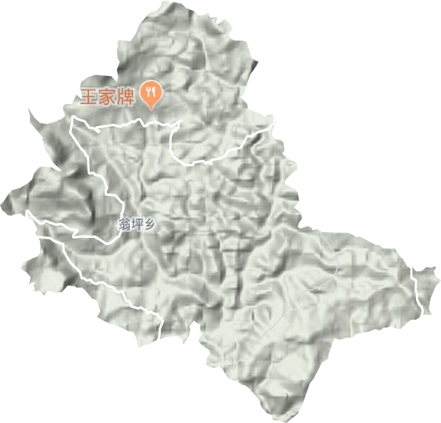 翁坪鄉地形圖