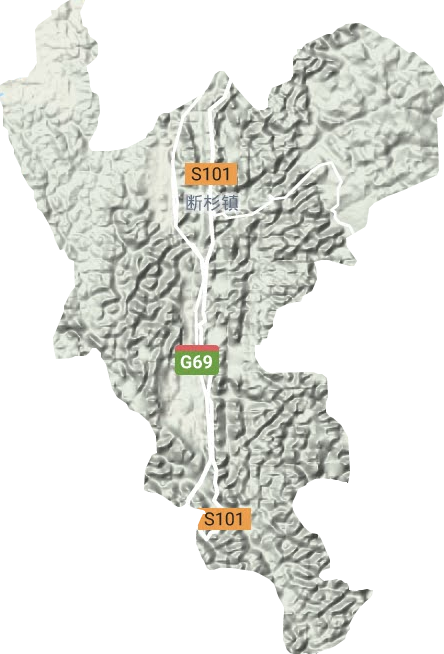 斷杉鎮(zhèn)地形圖