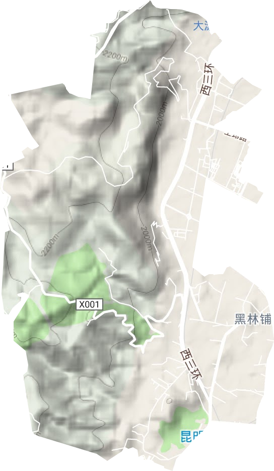 黑林鋪街道地形圖