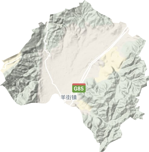 羊街鎮地形圖