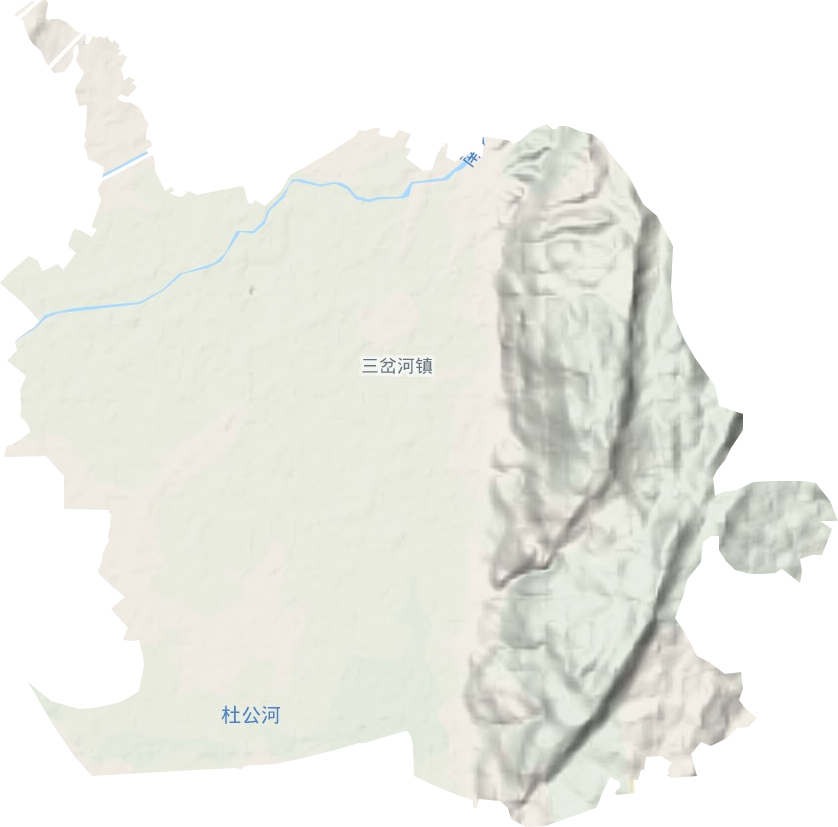 三岔河鎮(zhèn)地形圖