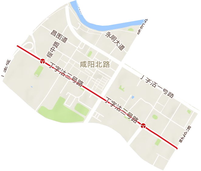 咸陽北路街道地形圖