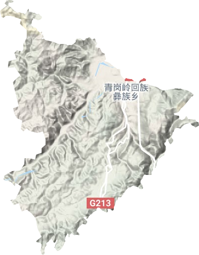 青崗嶺回族彝族鄉地形圖