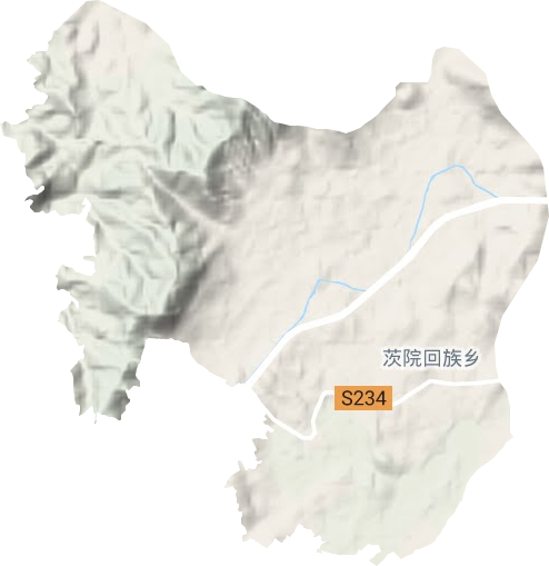 茨院回族鄉地形圖