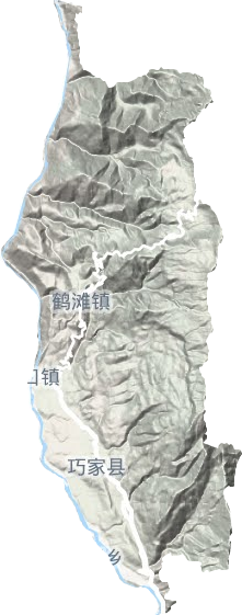白鶴灘鎮(zhèn)地形圖