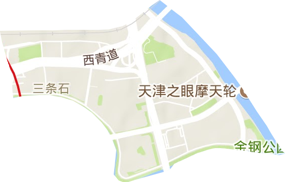 三條石街道地形圖
