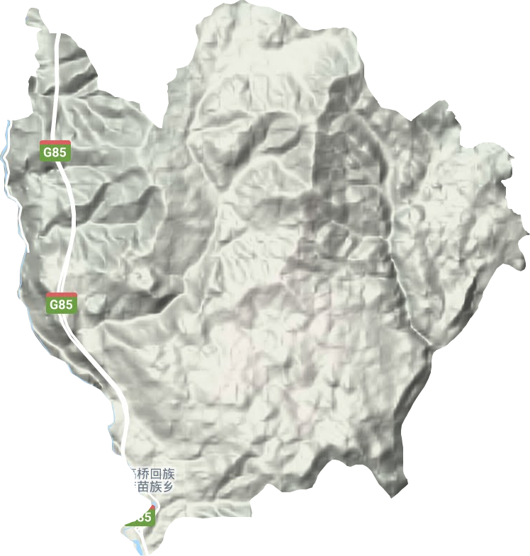 上高橋回族彝族苗族鄉地形圖