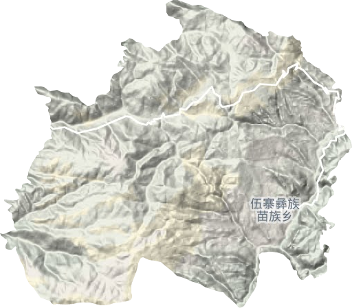 伍寨彝族苗族鄉地形圖