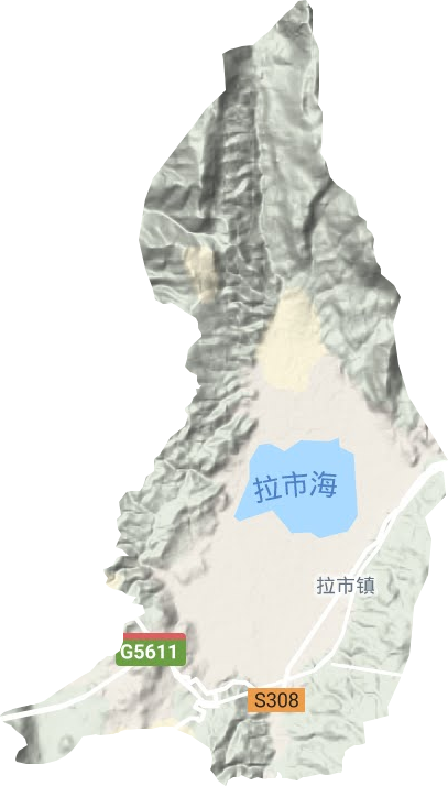拉市鎮地形圖