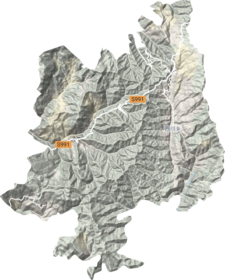 西川鄉(xiāng)地形圖