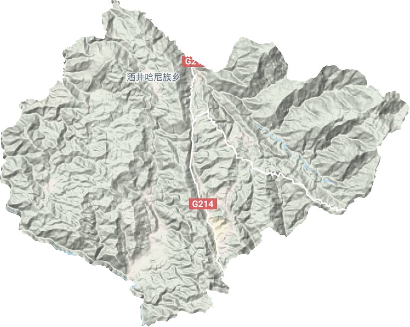 酒井哈尼族鄉地形圖