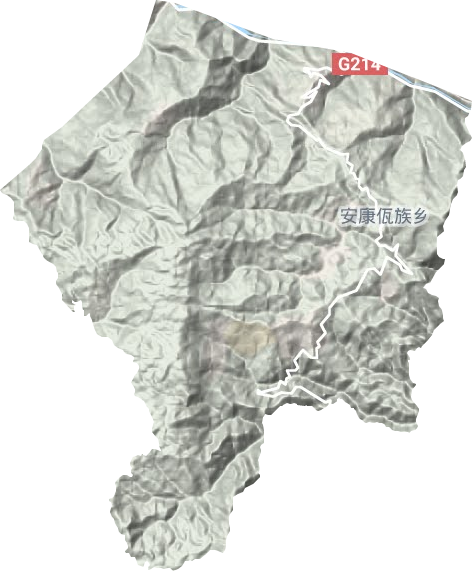 安康佤族鄉地形圖