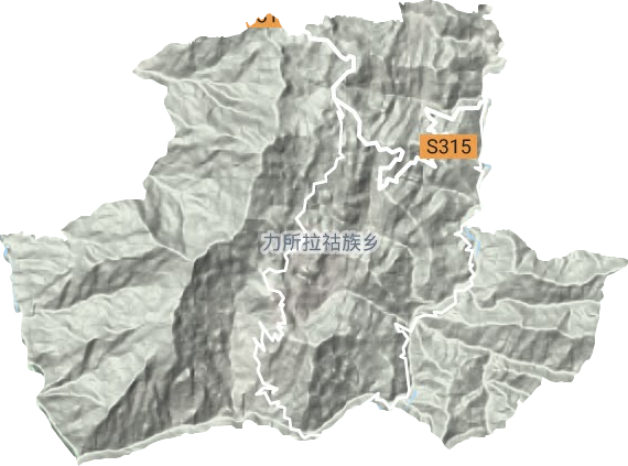 力所拉祜族鄉(xiāng)地形圖