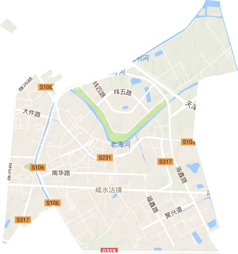 咸水沽鎮地形圖