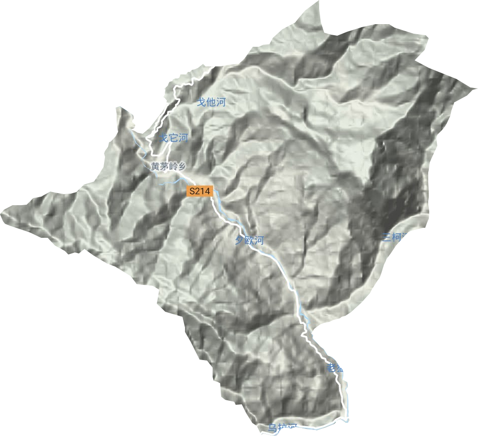 黃茅嶺鄉(xiāng)地形圖