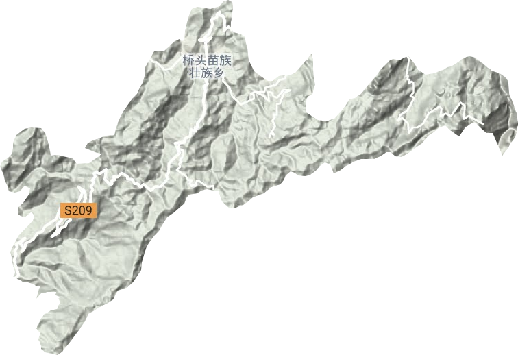 橋頭苗族壯族鄉地形圖