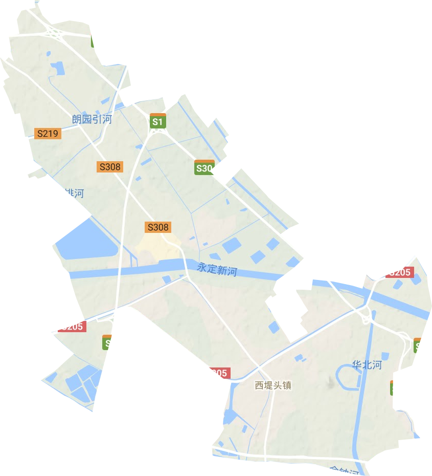 西堤頭鎮地形圖