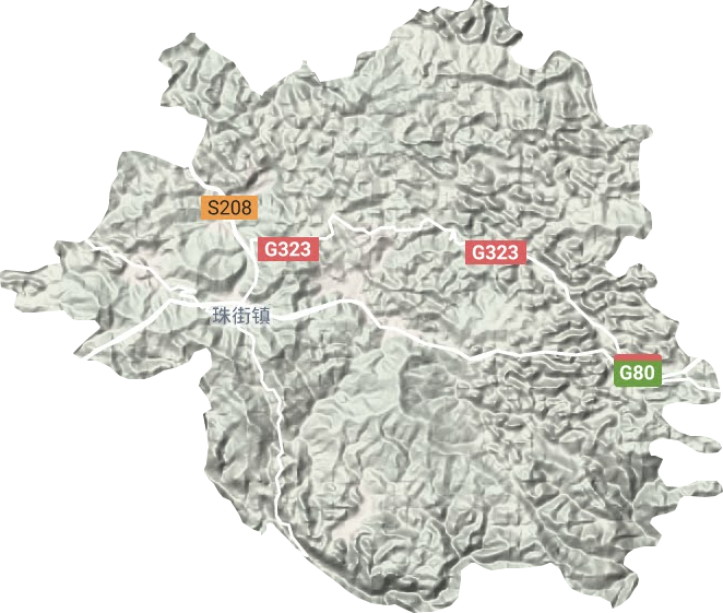 珠街鎮地形圖