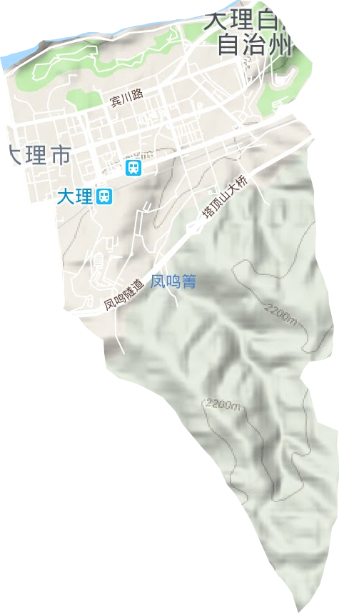 大理創新工業園區天井辦事處地形圖