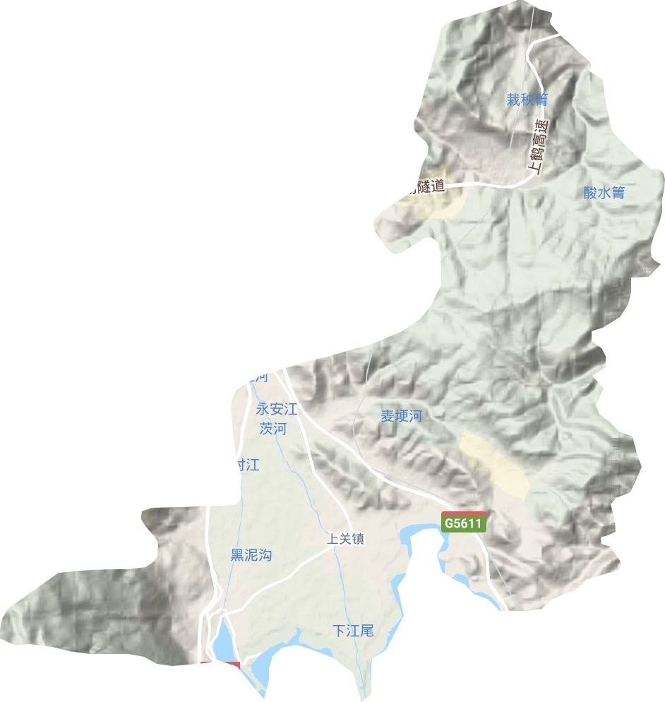 上關(guān)鎮(zhèn)地形圖