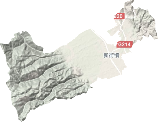 新街鎮(zhèn)地形圖
